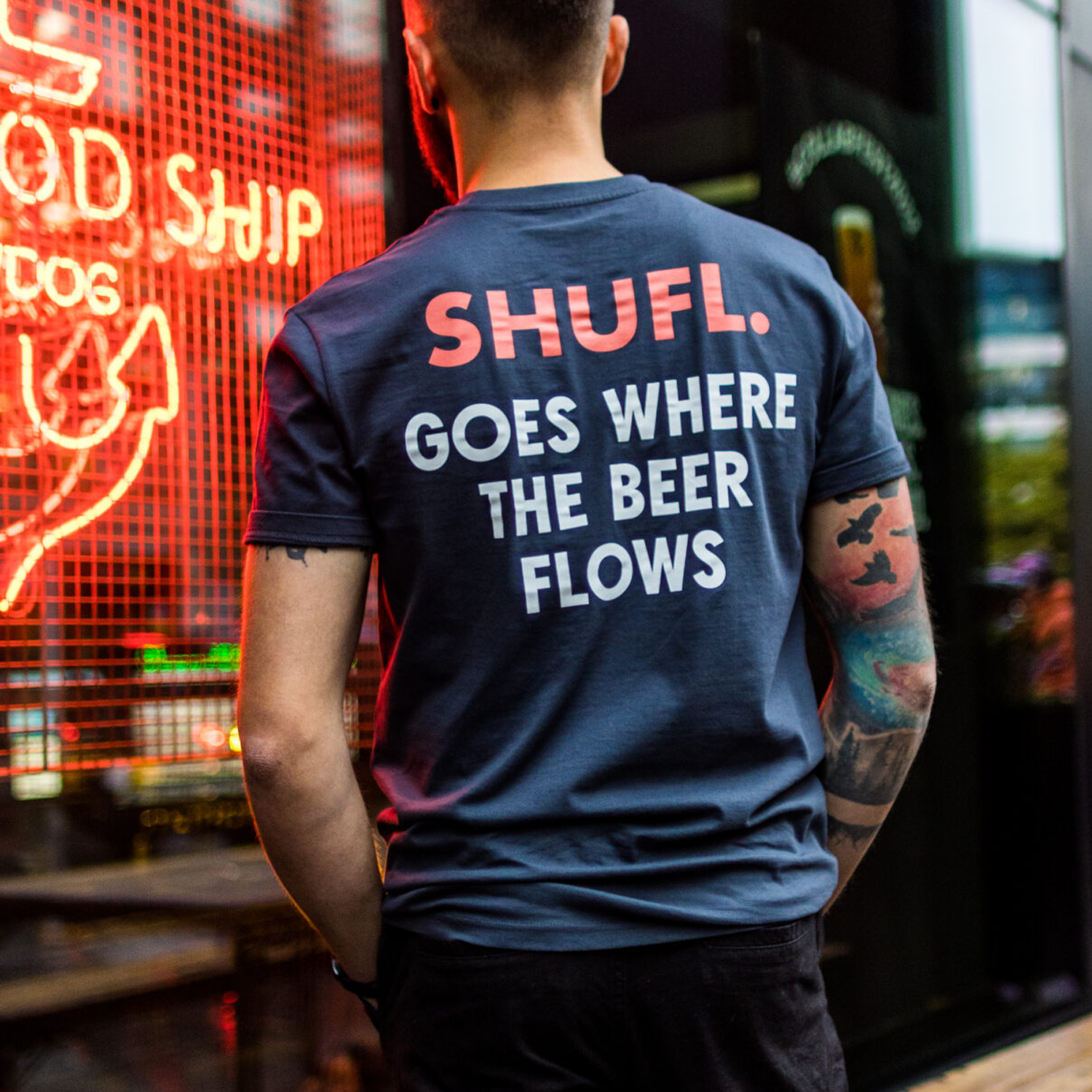 SHUFL. Goes Where the Beer Flows T-Shirt image